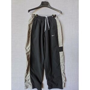Vintage Y2K Nike Insulated Track Pants Large 14-16 Boys Black Gray Zip Up Ankle